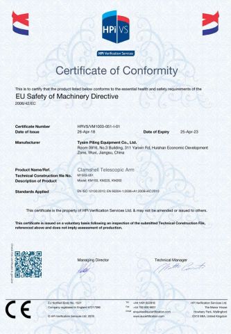 CE- KM150 220 260 certificate from TYSIM Piling Equipment Co., Ltd.