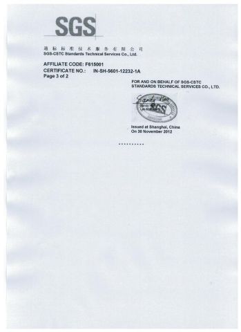 SGS certificate 3-3 certificate of ZhangJiaGang City YuFeng Beverage Machinery Co., Ltd. – certificate photo, supplier certificates section