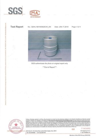 SGS certificate from Yantai Zhuyuan Environmental Tech Co., Ltd.
