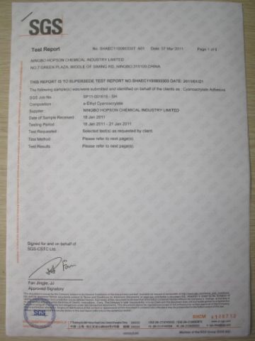 Halogen&Phthalates Test Report certificate from Ningbo Hopson Chemical Industry Co., Ltd.