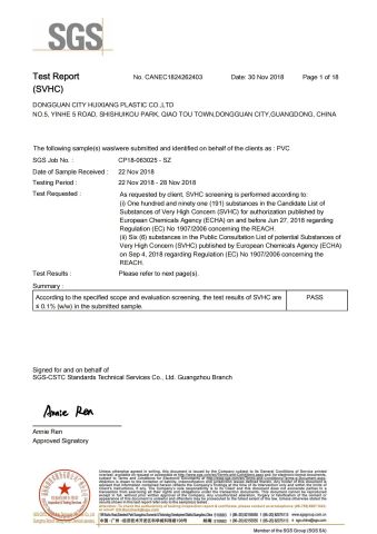 CAN18 certificate from SW Adhesive Tape Co., Ltd