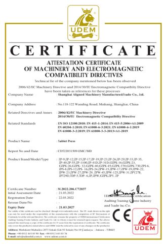 Our certificates certificate from ZHEJIANG ALIGNED TECHNOLOGY CO., LTD.
