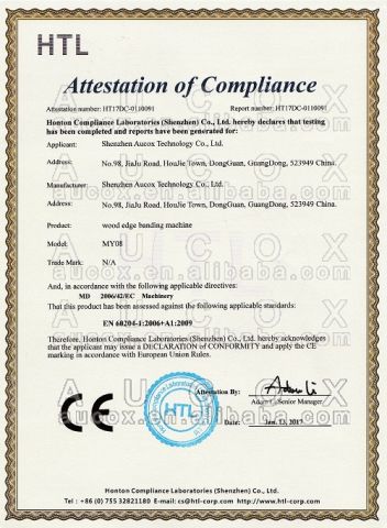 AUCOX certificate from Shenzhen Aucox Technology Co., Ltd.