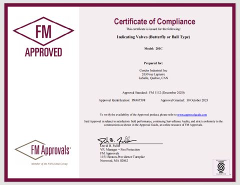 FM CERTIFICATE certificate from HENAN CONDOR MACHINERY IMP.& EXP. CO., LTD