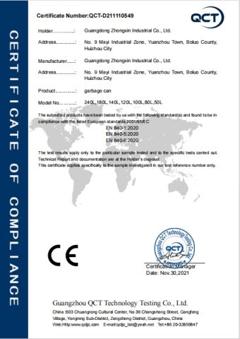 EN 840 certificate from Huizhou Happy Trading Co., Ltd.