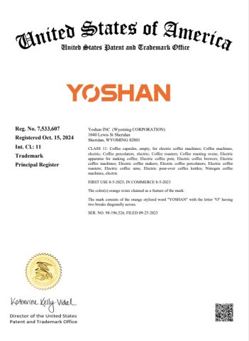 YOSHAN certificate from Dongyi Yangshan Mechanical Equipment Co., Ltd.