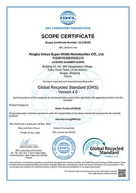 SCOPE CERTIFICATE certificate from Ningbo V. K. Industry and Trading Co., Ltd.