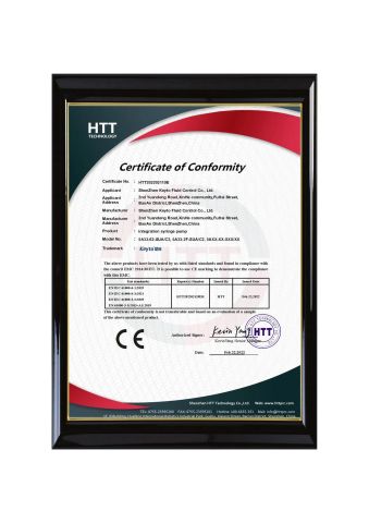 CE Certificate of Integration Syringe Pump certificate from Shenzhen Keyto Fluid Technology Co., Ltd.