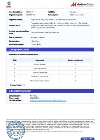 BV certificate from Shandong Mugong Farming Equipment Co., Ltd.