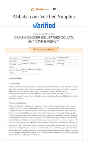 SGS Vertified certificate from Xiamen Doozer Industries Co., Ltd.