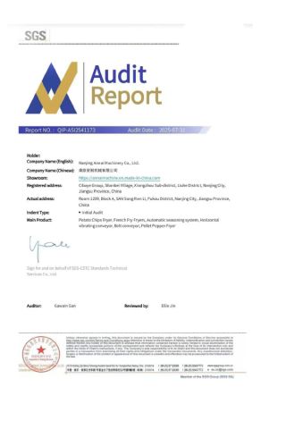 SGS certificate from Nanjing Annai Machinery Co., Ltd.