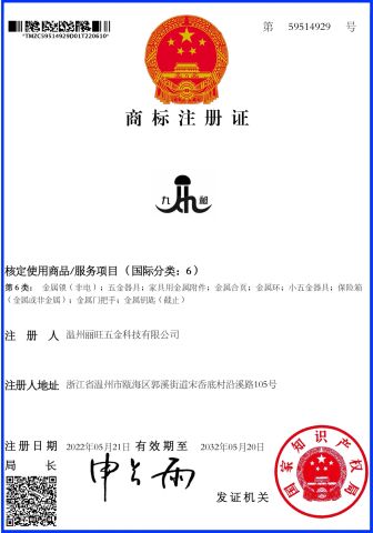 Certificates certificate of Wenzhou Liwang Hardware Technology Co., Ltd. – certificate photo, supplier certificates section