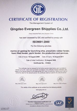 ISO Certificate certificate from Qingdao Evergreen Maritime Co., Ltd.