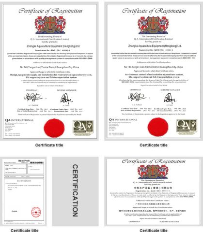 our certificates certificate of Guangdong ZKAQUA Aquaculture Equipment Co., Ltd. – certificate photo, supplier certificates section