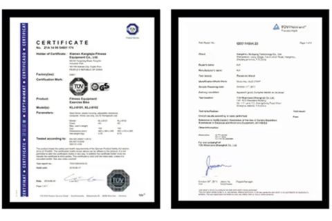 Certificates certificate from Hangzhou Tingjian Sporting Goods Co. Ltd.