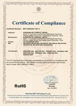 RoHS certificate from Shenzhen GIP Company Limited