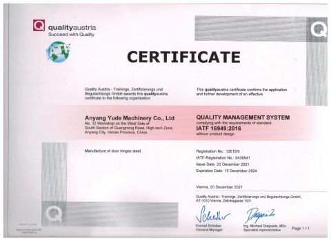 IATF 16949:2016 certificate from Henan Rarlong Steel Co., Ltd.