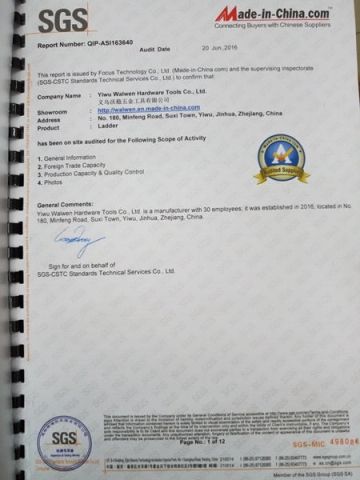 SGS certification certificate of Zhuji Wowen Hardware Tools Co., Ltd. – certificate photo, supplier certificates section