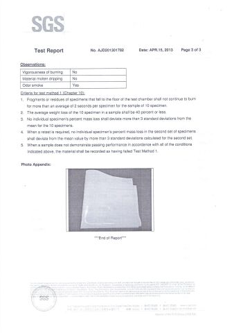SGS certificate from Yangzhou Everest Outdoor Co., Ltd.