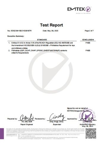 13P certificate from Shantou Yanaa Toys Co., Ltd