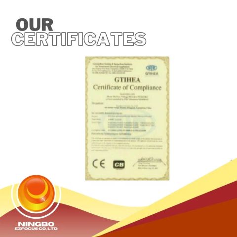 GTIHEA Certificate certificate from Ningbo Ezfocus Co., Ltd.