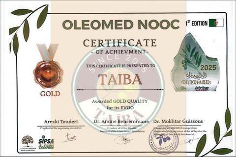 OLEOMED NOOC CERTIFICATE certificate of taïba – certificate photo, supplier certificates section