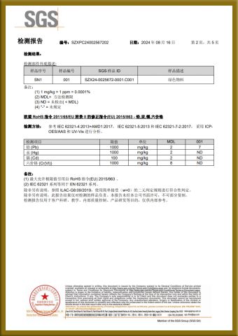SGS-2 certificate from Shandong Roc Tarp New Material Technology Co., Ltd.