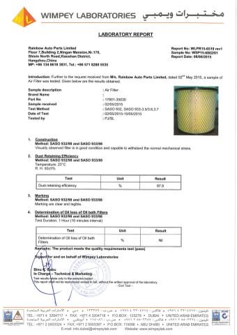 Certification certificate of Hangzhou Rainbow Auto Parts Co., Ltd. – certificate photo, supplier certificates section