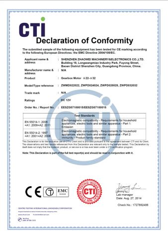 CE:Dia 22-32 certificate from Shenzhen Zhaowei Machinery & Electronics Co., Ltd.