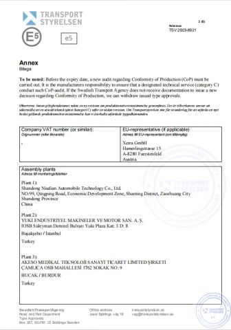 E5 certificate from Shandong Yueyi Import and Export Trading Co., Ltd.