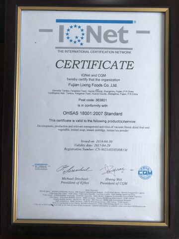 2. certificate from QINGDAO HILDA-JINGYI TRADING CO., LTD.