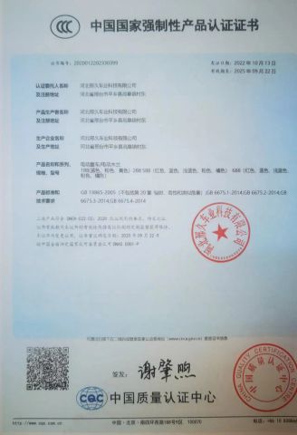 CCC certificate from HEBEI XINGJIU VEHICLE INDUSTRY SCI-TECH CO., LTD.