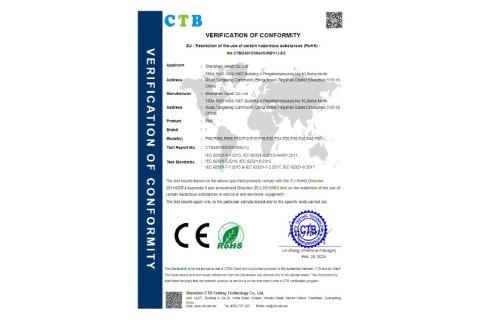 P Series Borescope CE Certificate certificate from Shenzhen Vsndt Co., Ltd.