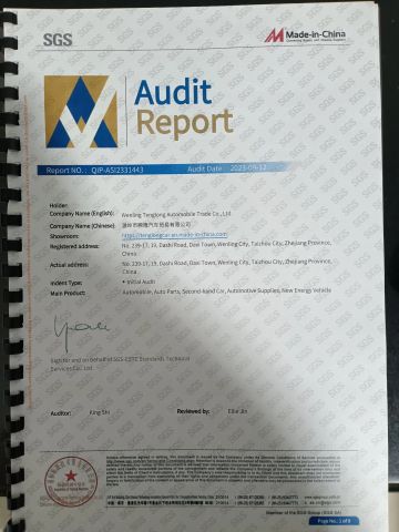 SGS authentication certificate of Wenling Tenglong Automobile Trade Co., Ltd. – certificate photo, supplier certificates section