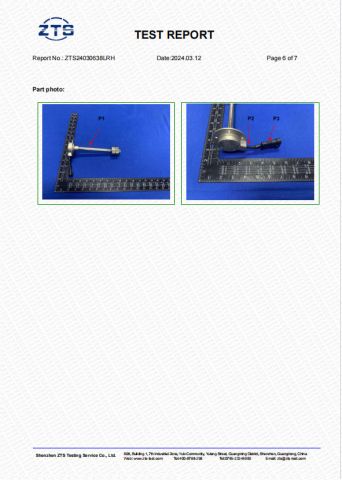 ROHS Test Report certificate from Dongguan Fosselle Electronics Co., Ltd