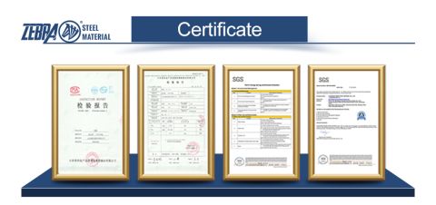certificate certificate of SHANDONG ZEBRA STEEL MATERIAL CO., LTD. – certificate photo, supplier certificates section