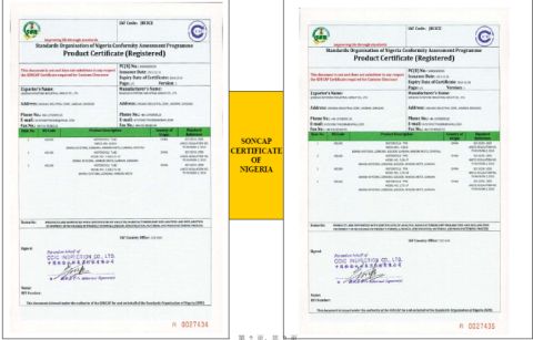 SONCAP CERTIFICATE certificate from Qingdao Keystone Rubber and Plastic Products Co., Ltd.