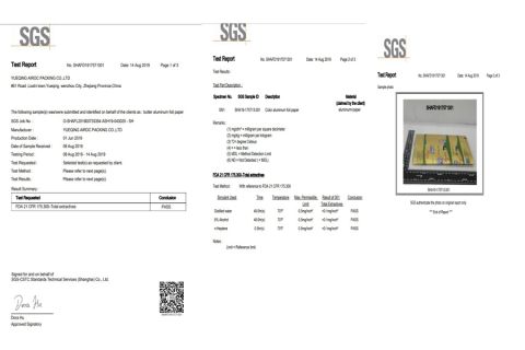 FDA certificate from Yueqing Airoc Packing Co., Ltd.