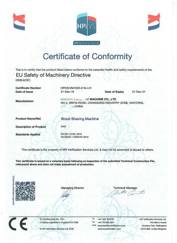 CE certificate of Zhengzhou Tamok Machinery Co., Ltd. – certificate photo, supplier certificates section