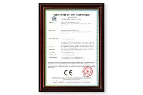 Certificate of EMC Compliance certificate from Foshan Ron Hospitality Supplies Co., Ltd.