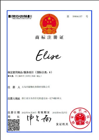 elise certificate from Yiwu Limem Tattoo Equipment Co., Ltd.