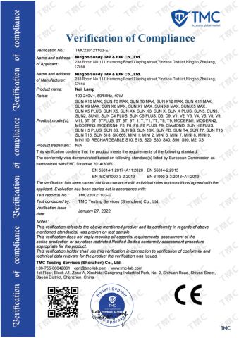 Certificates certificate from Ningbo Sundy Imp & Exp Co., Ltd.