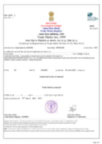 India trademark certificate from ZHEJIANG ZHIGAO SPORTING GOODS Co., LTD.