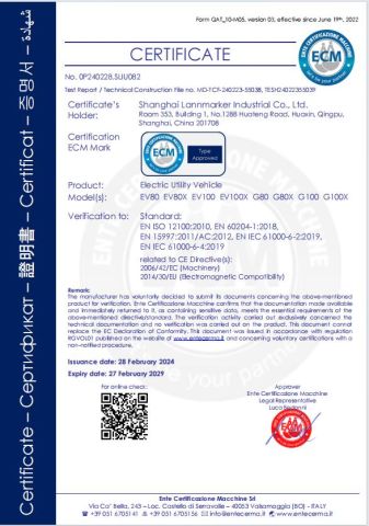 CE Verification of EScooter 10 Pro certificate of Shanghai Lannmarker Industrial Co., Ltd. – certificate photo, supplier certificates section