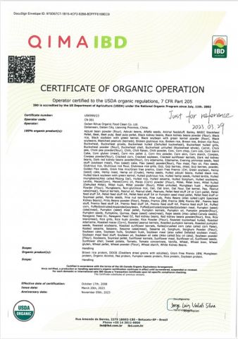 USDA Organic certificate from Plant Fun ( Xiamen) Co., Ltd.