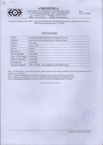 CE certificate from Shenzhen Gloffie Outdoor Products Co., Ltd