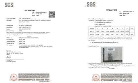 SGS Test certificate of Dongguan Guanzhiniu Jewelry Co., Ltd. – certificate photo, supplier certificates section