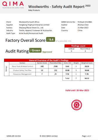 2 certificate of Zhejiang Miyue Shoes Co., Ltd – certificate photo, supplier certificates section