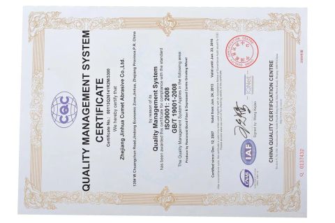 Through Multiple Certification Authority certificate from ZHEJIANG JINHUA CUMET ABRASIVE CO., LTD.