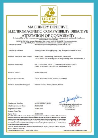CE certificate certificate from Suzhou Polywell Engineering Plastics Co., Ltd.